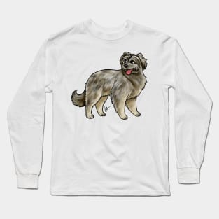 Dog - Pyrenean Shepherd - Brindle Long Sleeve T-Shirt